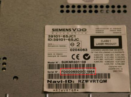 autoradio code Siemens VDO gratuit